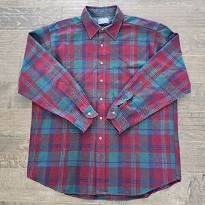 Pendleton Plaid Flannel Shirt - Red, Blue and Green